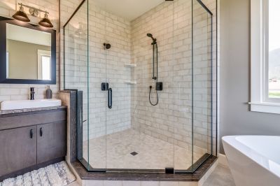 Minimalist Shower with Black Accents